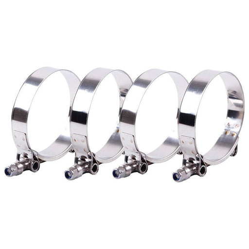 DURAFORCE 4PCS 3.5" STAINLESS STEEL T-BOLT TURBO SILICONE HOSE CLAMP INTERCOOLER 95-103MM