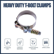 DURAFORCE 4PCS 3.5" STAINLESS STEEL T-BOLT TURBO SILICONE HOSE CLAMP INTERCOOLER 95-103MM