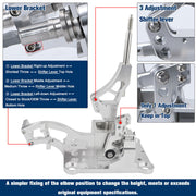 DURAFORCE Trans Bracket Shifter Box Shift Cable Linkage w/ Knob for Honda K20 K24 K-Series