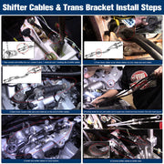 DURAFORCE Trans Bracket Shifter Box Shift Cable Linkage w/ Knob for Honda K20 K24 K-Series