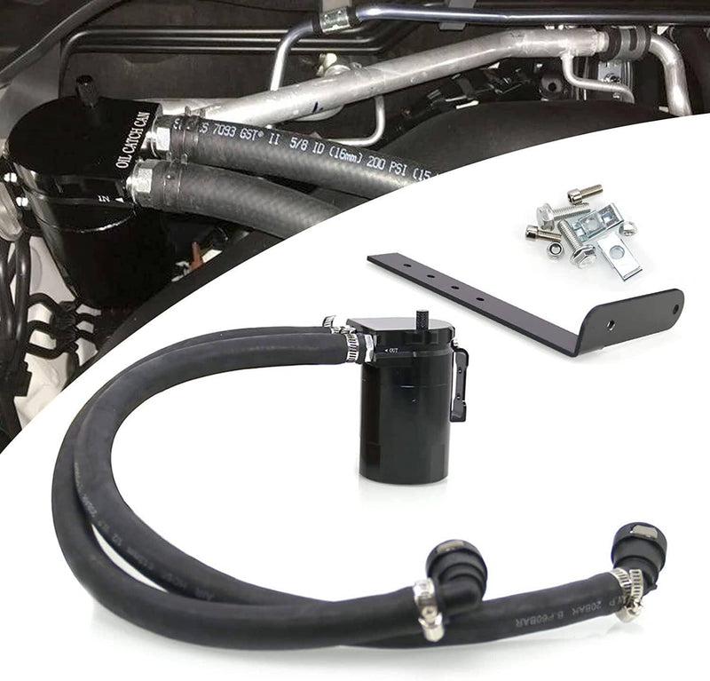 DURAFORCE Oil Catch Can Kit Aluminum for 11-21 Ford F150 5.0L Raptor 2.7L 3.5L Ecoboost BK