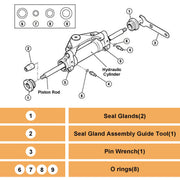 DURAFORCE HS5157 Front Mount Hydraulic Steering Cylinder Seal Kit for SeaStar HC5345HC5358