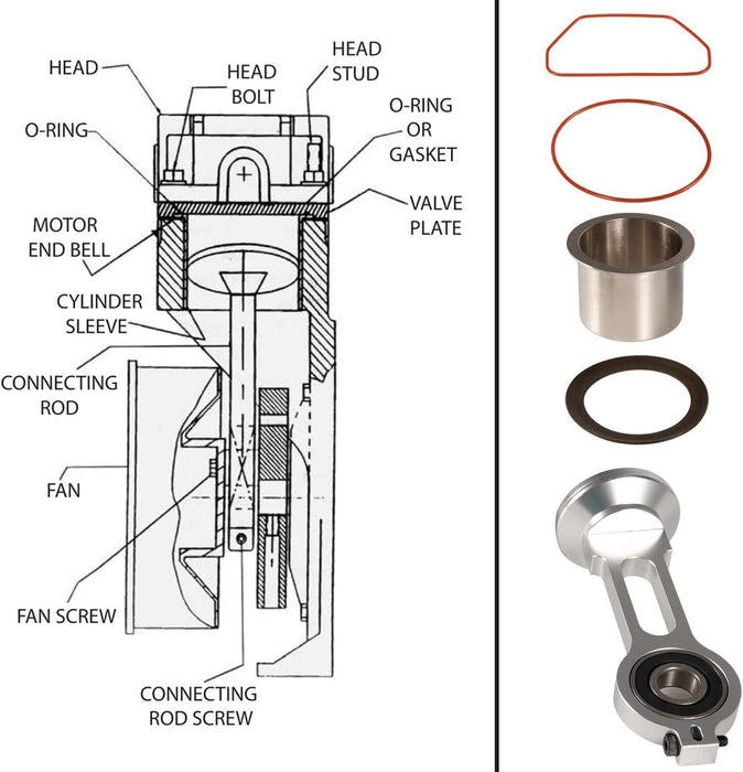 DURAFORCE Compressor Piston Kit Connecting Rod Replacement Kit For Sears Craftsman KK-4835
