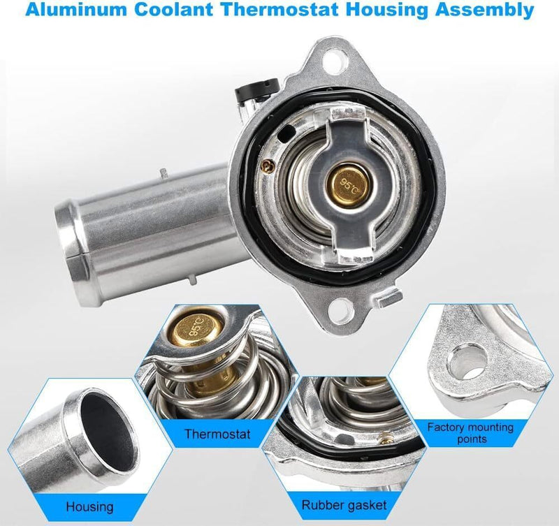 DURAFORCE Aluminum Thermostat Housing for 2011-2015 Dodge Durango Jeep Grand Cherokee 3.6L