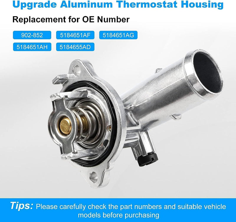 DURAFORCE Aluminum Thermostat Housing for 2011-2015 Dodge Durango Jeep Grand Cherokee 3.6L
