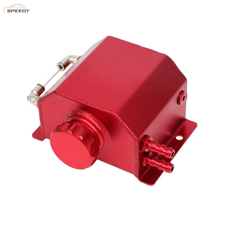 DURAFORCE Red Aluminum Radiator Coolant Overflow Bottle Recovery Water Tank 1L Universal