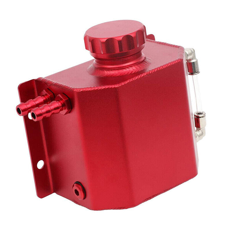 DURAFORCE Red Aluminum Radiator Coolant Overflow Bottle Recovery Water Tank 1L Universal