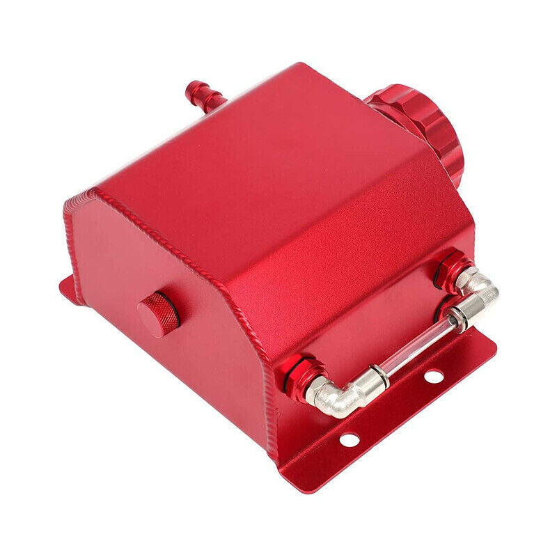 DURAFORCE Red Aluminum Radiator Coolant Overflow Bottle Recovery Water Tank 1L Universal