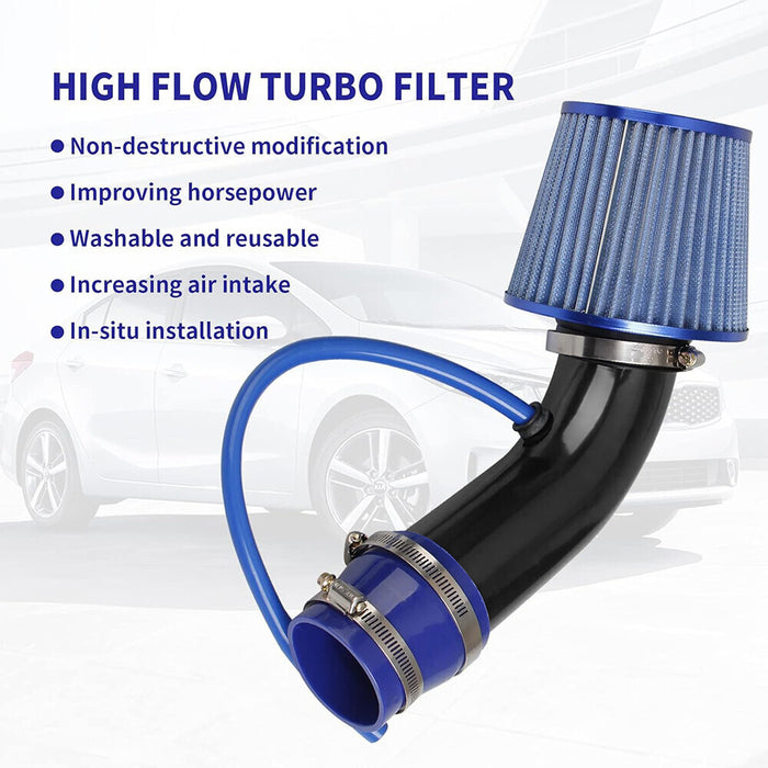 DURAFORCE 3'' Inch Cold Air Intake Filter Power Flow Hose Induction Pipe Kit System