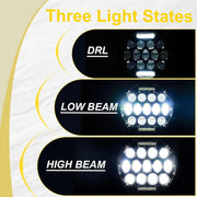 DURAFORCE Pair 7" Inch Round LED Headlights Halo Angle Eyes For Jeep Wrangler JK LJ TJ CJ