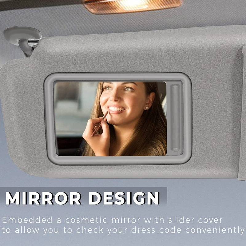 DURAFORCE Light Gray Sun Visor for 2007-2011 Toyota Camry Driver Passenger Side Pair
