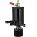 DURAFORCE 2 Port Reservoir Baffled Tank Oil Catch Can with Drain Valve Breather Black New