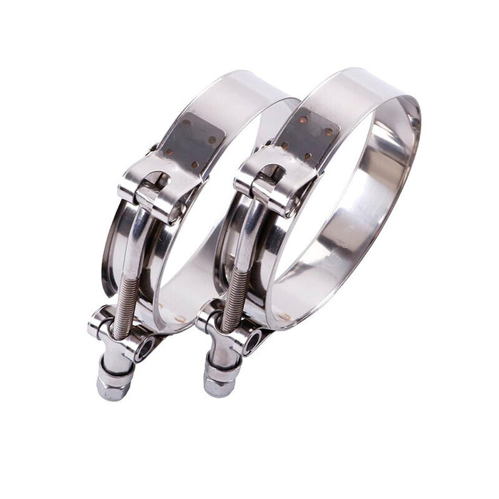 DURAFORCE 2PCS Stainless Steel 2" T-Bolt Clamp Intercooler Silicone Hose Coupler Turbo