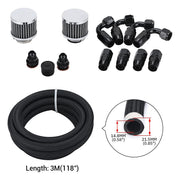DURAFORCE Pro Series Oil Catch Can For Honda Civic Acura Integra 4 Port -10AN With Hoses