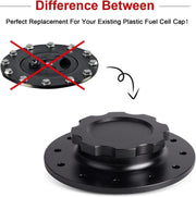 DURAFORCE Billet Aluminum Easy Fill Fuel Cell Cap with 12 Bolting Holes Cell Bung