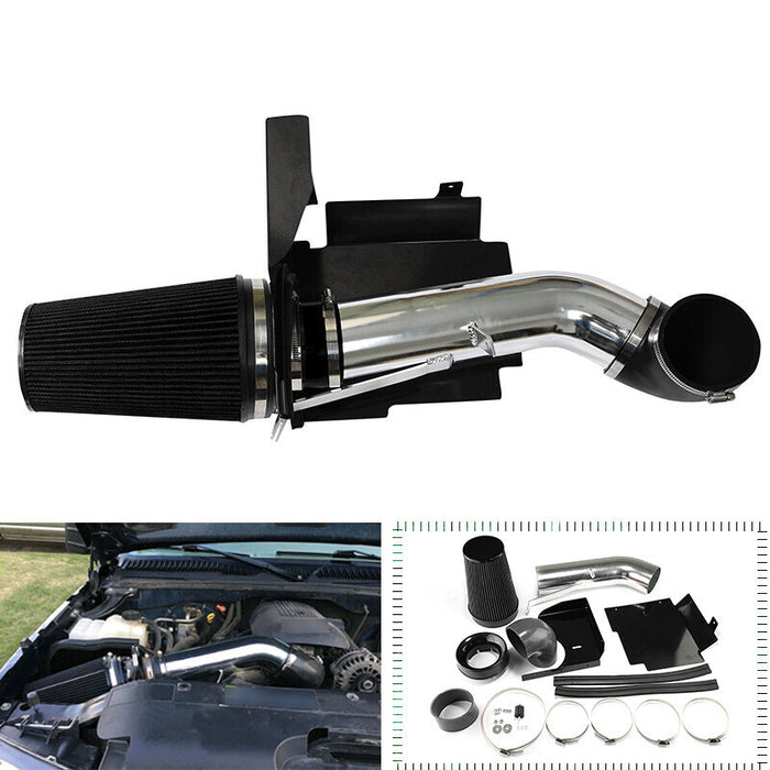 DURAFORCE Cold Air Intake System+Heat Shield Kit For 99-06 GMC/Chevy V8 4.8L/5.3L/6.0L Bla