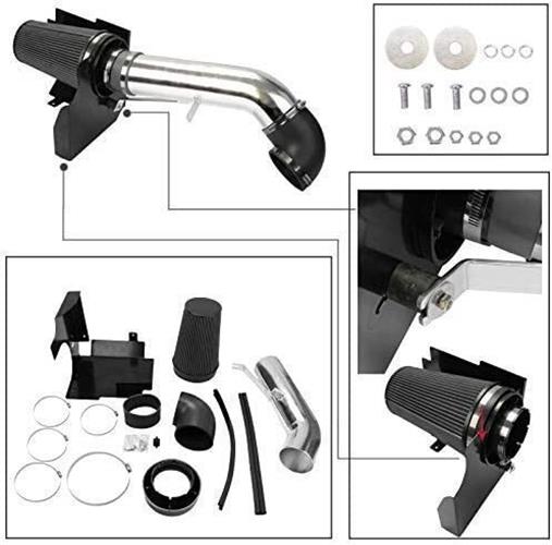 DURAFORCE Cold Air Intake System+Heat Shield Kit For 99-06 GMC/Chevy V8 4.8L/5.3L/6.0L Bla