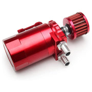DURAFORCE Oil Catch Can Kit Reservoir Red Tank with Breather Filter Universal Aluminum
