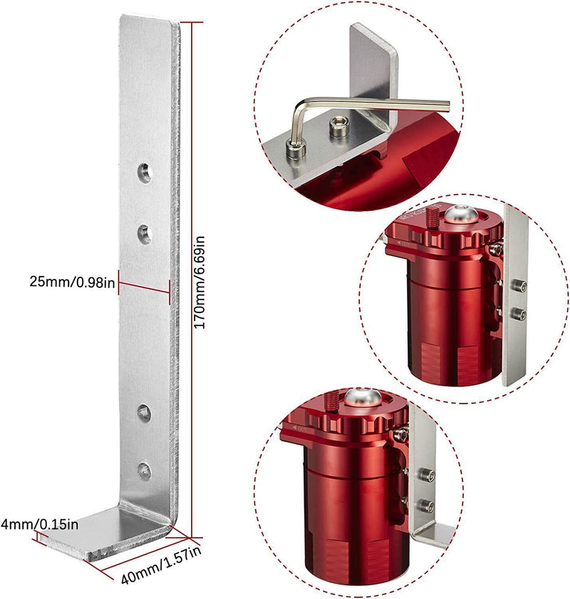 DURAFORCE Oil Catch Can Kit Reservoir Red Tank with Breather Filter Universal Aluminum