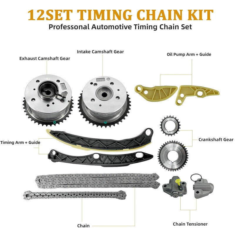 DURAFORCE FOR HYUNDAI KIA SONATA OPTIMA 2.4L TIMING CHAIN KIT EXHAUST INTAKE CAMSHAFT GEAR