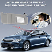 DURAFORCE Passenger Side Sun Visor for 2007-2011 Toyota Camry With Sunroof Light Gray
