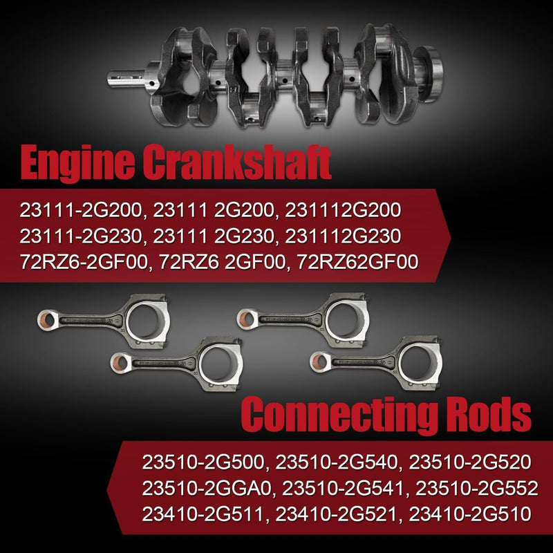 DURAFORCE Engine Overhaul Rebuild nkshaft Con Rods Timing Kit For HYUNDAI Kia 2.4L G4KJ
