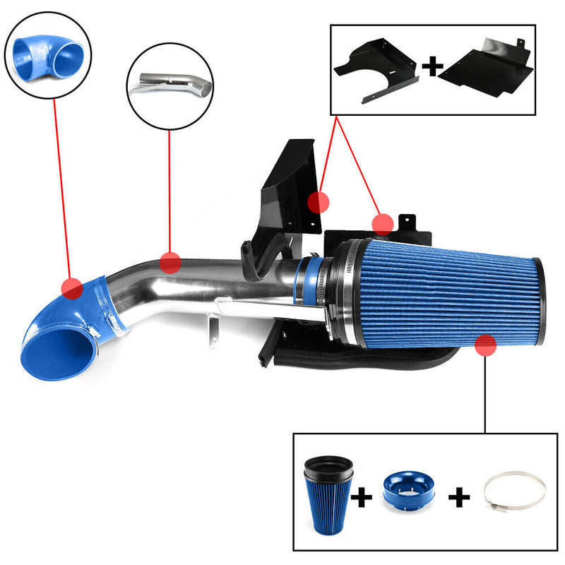 DURAFORCE 99-06 4" Cold Air Intake System Kit + Head Shield for Sierra 1500 2500 3500