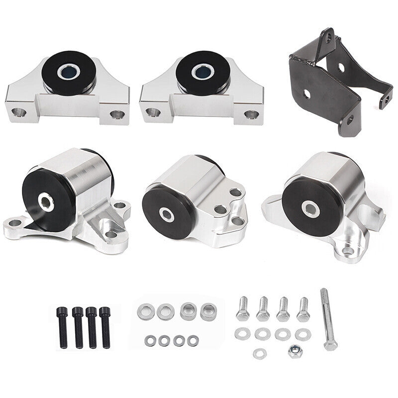 DURAFORCE Swap 3Bolt Chrome 65A Engine Motor Mount Kit For 96-00 Civic EK B16 B18 B20 B