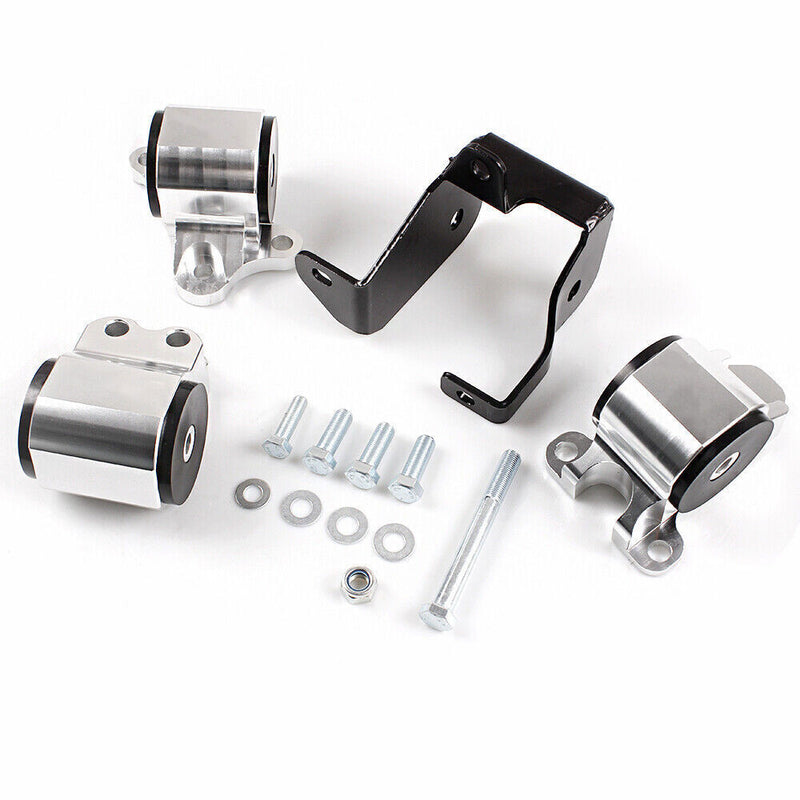 DURAFORCE Swap 3Bolt Chrome 65A Engine Motor Mount Kit For 96-00 Civic EK B16 B18 B20 B