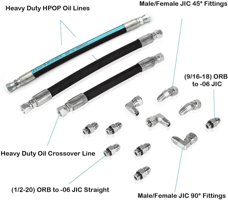 DURAFORCE 7.3L High Pressure Engine Oil Pump HPOP Hoses Lines Kit For Ford Powerstroke US
