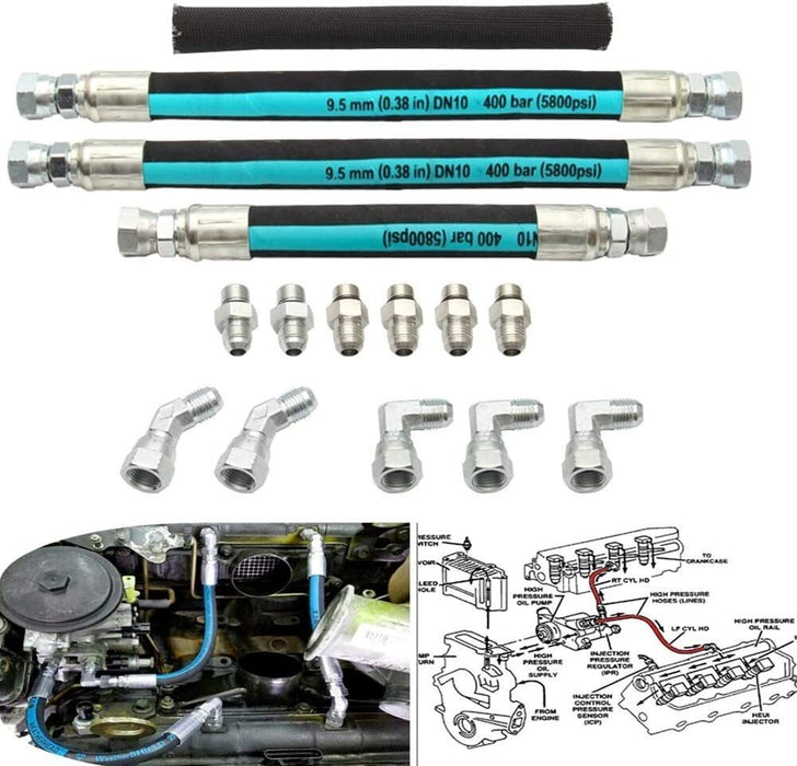 DURAFORCE 7.3L High Pressure Engine Oil Pump HPOP Hoses Lines Kit For Ford Powerstroke US