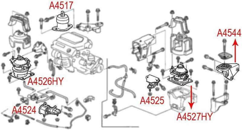 DURAFORCE For 2003-2007 Honda Accord 2.4L Engine Motor & Trans Mount Set 6x (Automatic)