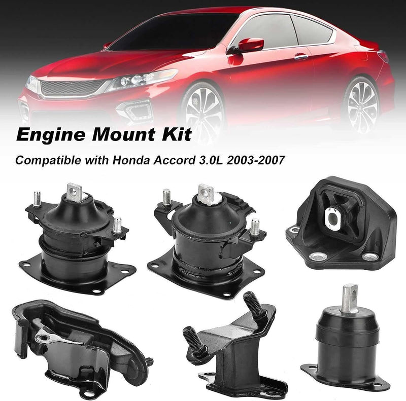DURAFORCE For 2003-2007 Honda Accord 2.4L Engine Motor & Trans Mount Set 6x (Automatic)