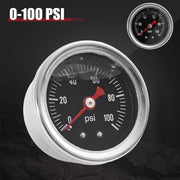 DURAFORCE Universal Adjustable Fuel Pressure Regulator Kit 100psi Guage AN6 Fitting Black