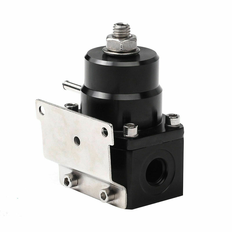 DURAFORCE Universal Adjustable Fuel Pressure Regulator Kit 100psi Guage AN6 Fitting Black