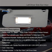 DURAFORCE Left Driver Side Sun Visor w/ Light For Honda Pilot 2009-2015 83280SZAA01ZA