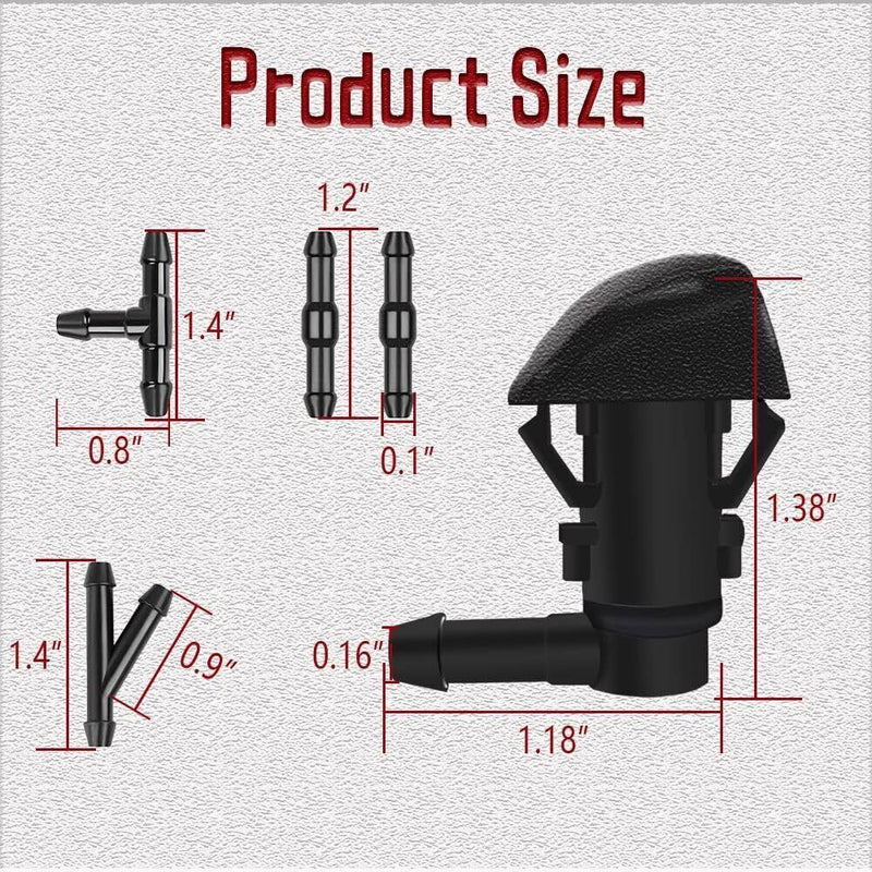 DURAFORCE For Honda Pilot 2009-2015 Windshield Hood Nozzle Wiper Spray Kit 76810-SZA-A01ZA