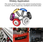 DURAFORCE 30X Aluminum Fender Bumper Washers M6x20mm CNC Billet Bolt Engine Dress Up Kits
