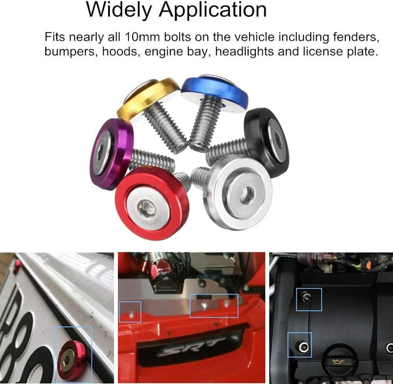 DURAFORCE 30X Aluminum Fender Bumper Washers M6x20mm CNC Billet Bolt Engine Dress Up Kits