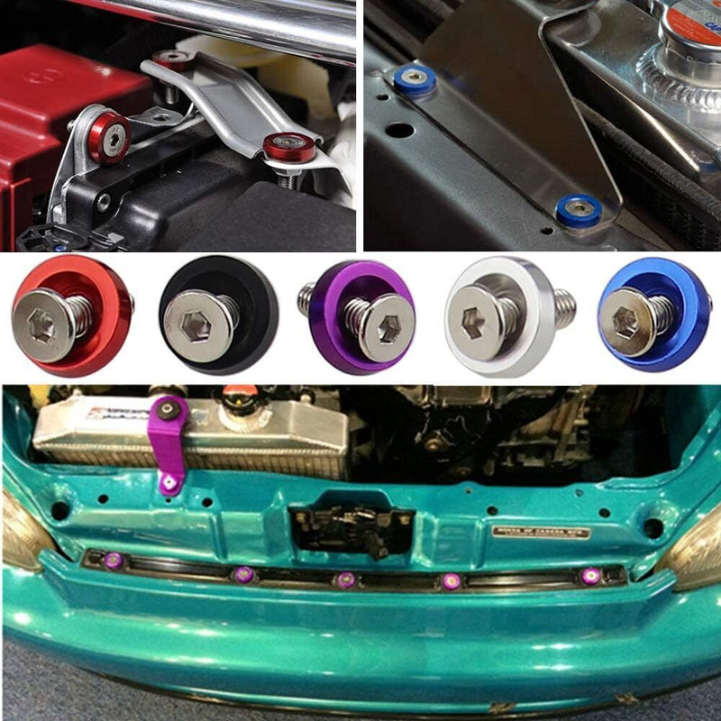DURAFORCE 30X Aluminum Fender Bumper Washers M6x20mm CNC Billet Bolt Engine Dress Up Kits