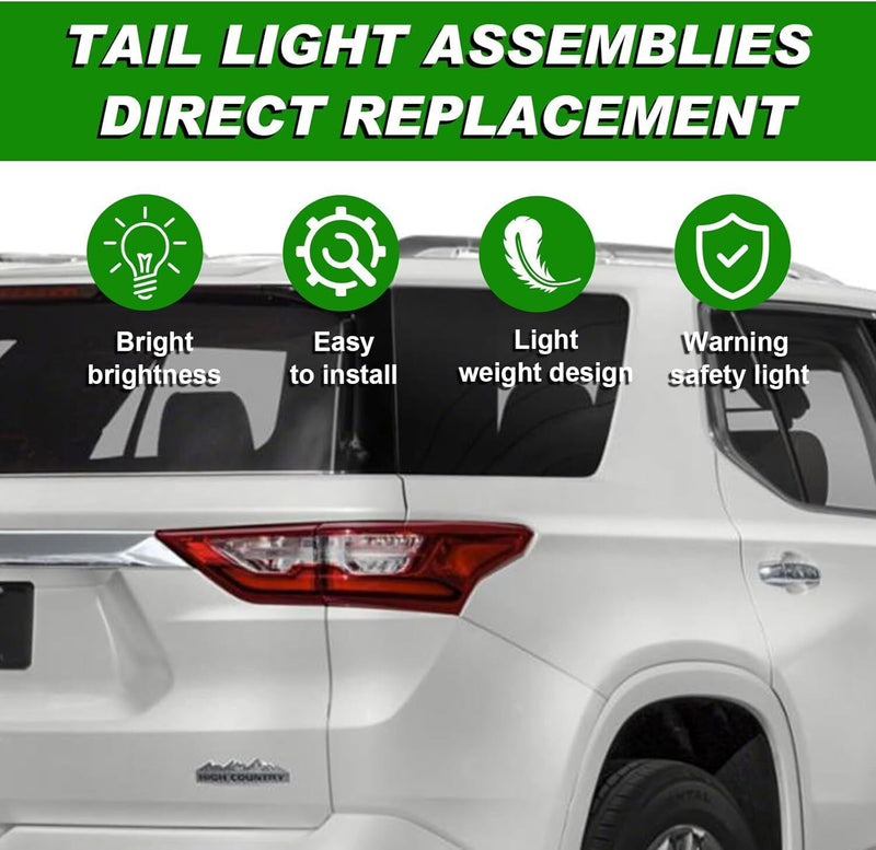DURAFORCE LED Tail Light Lamp Outside for 2018-2021 Chevrolet Traverse Right Passenger