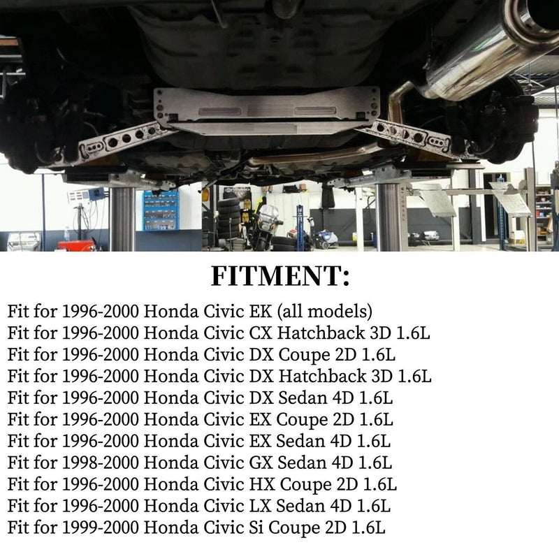 DURAFORCE Rear Lower Control Arm with Tie Bar Subframe Brace for Honda Civic EK 1996-2000
