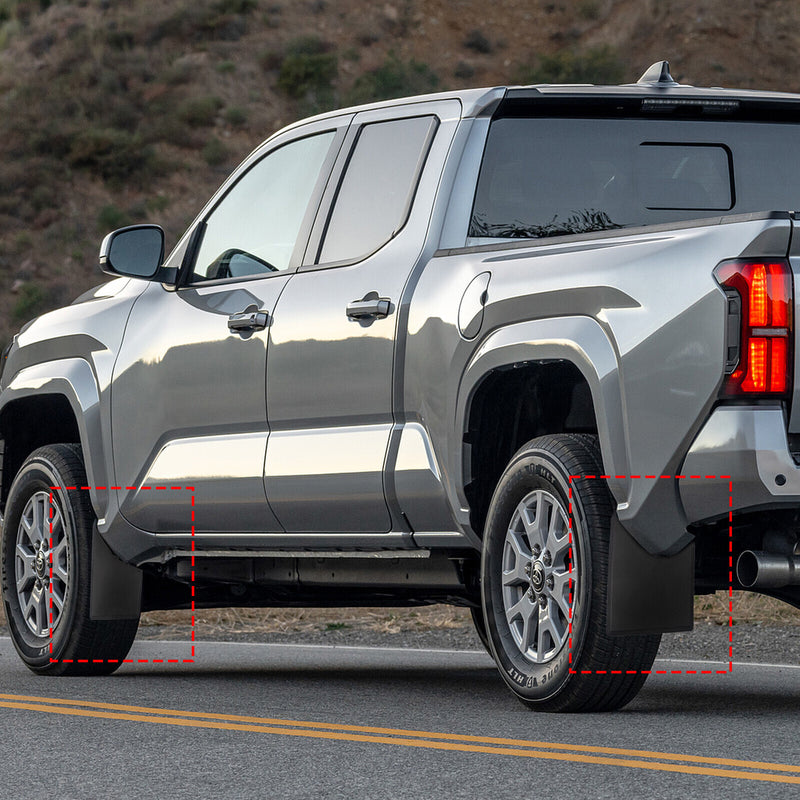 DURAFORCE 4Pcs Front Rear Splash Guards Mud Flaps Mudguard For Toyota Tacoma 2024-2025
