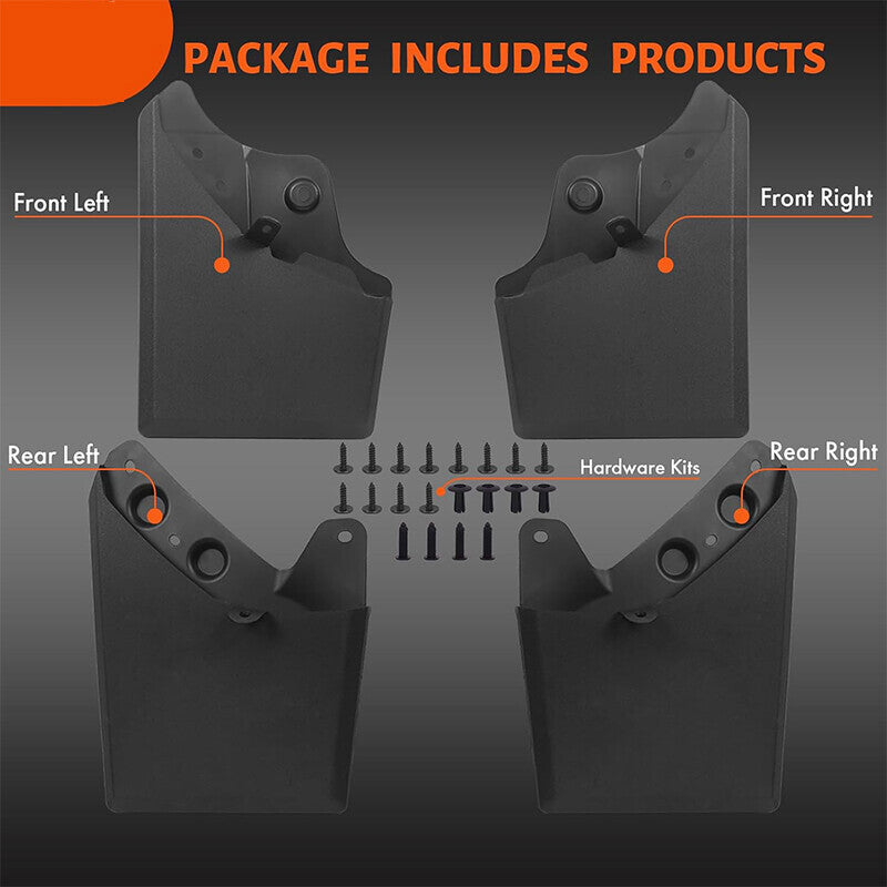 DURAFORCE 4Pcs Front Rear Splash Guards Mud Flaps Mudguard For Toyota Tacoma 2024-2025