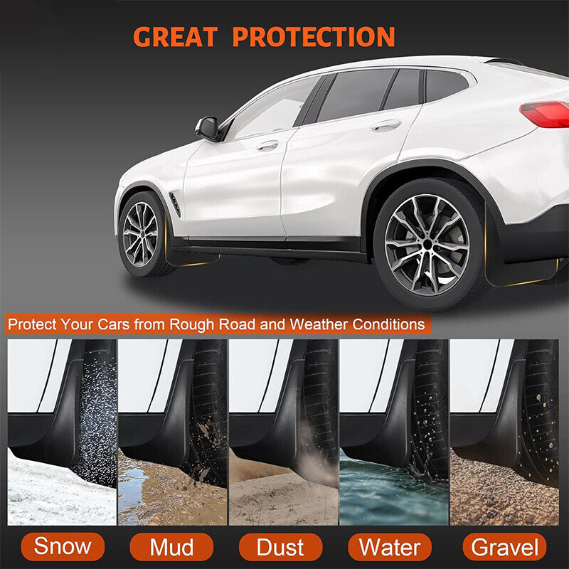 DURAFORCE 4Pcs Front Rear Splash Guards Mud Flaps Mudguard For Toyota Tacoma 2024-2025