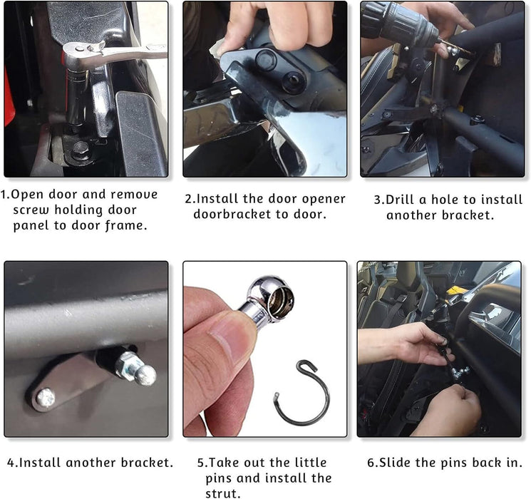 DURAFORCE 2 Pairs Door Opener Kit Solid Steel For 17-UP Can-Am Maverick X3 & X3 Max 4-Door