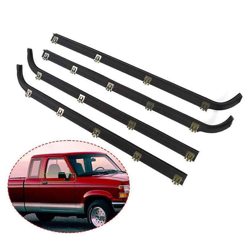DURAFORCE FOR 1987-1997 FORD F150 F250 F350 DOOR WINDOW BELT SEAL WEATHERSTRIP 4 PIECE SET