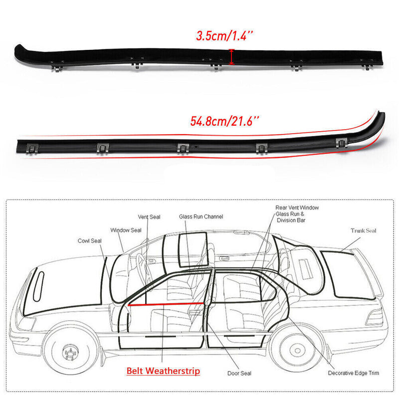 DURAFORCE FOR 1987-1997 FORD F150 F250 F350 DOOR WINDOW BELT SEAL WEATHERSTRIP 4 PIECE SET
