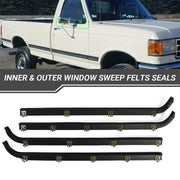 DURAFORCE FOR 1987-1997 FORD F150 F250 F350 DOOR WINDOW BELT SEAL WEATHERSTRIP 4 PIECE SET