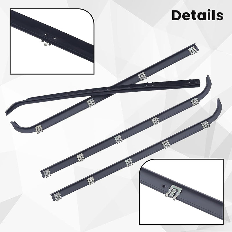 DURAFORCE FOR 1987-1997 FORD F150 F250 F350 DOOR WINDOW BELT SEAL WEATHERSTRIP 4 PIECE SET